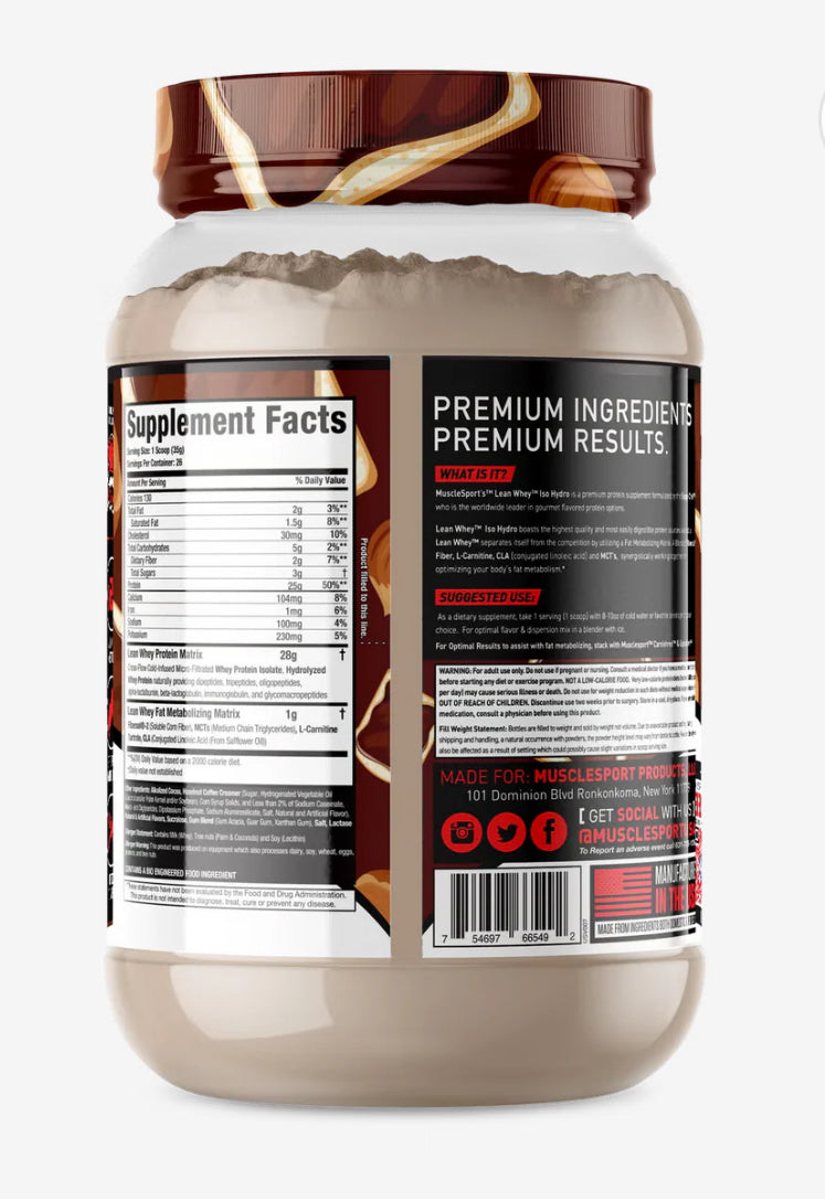 Lean   Whey®  Iso Hydro Gourmet  Protein  2lb (ALL FLAVORS)